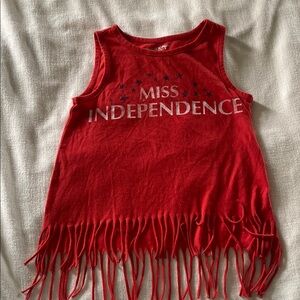Arizona Jean Company Red Fringe Tank Top